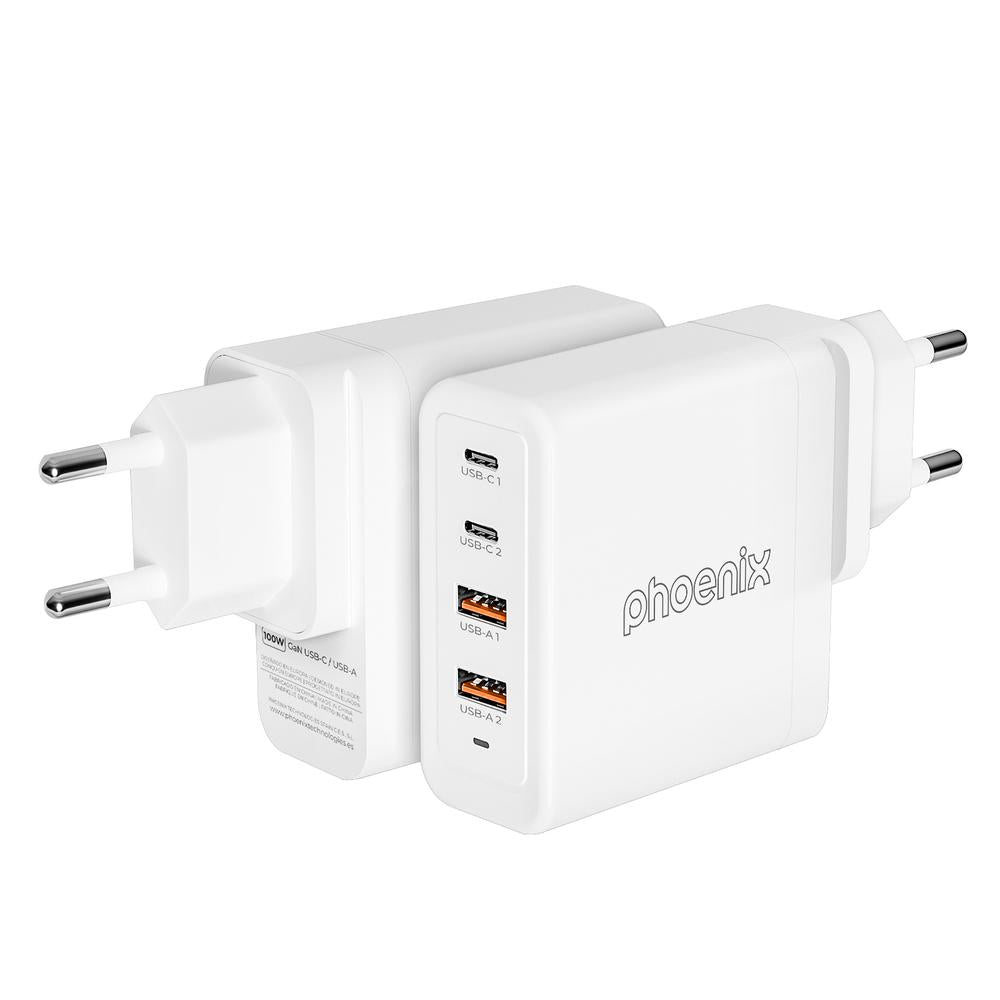 Cargador Tipo C 100w Gan Phoenix Universal Para Portatil Tablet O Smartphone Carga Rapida