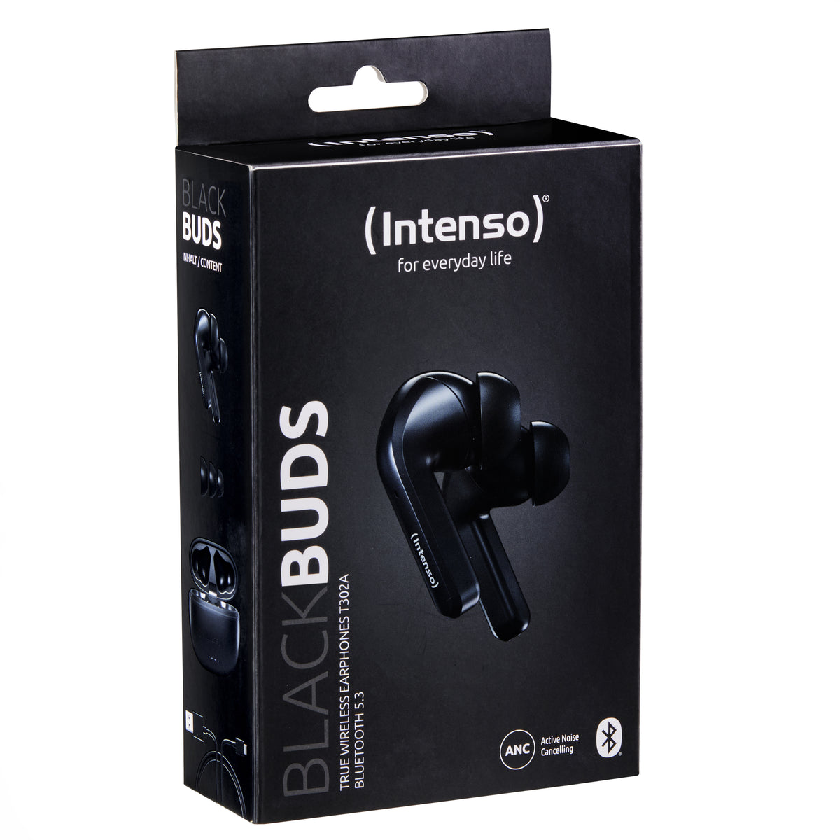 Auriculares Bluetooth Intenso Buds T300a Tws Con Anc Negro Inalambrico