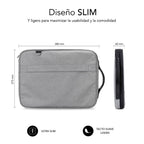 Funda Subblimi Advance Laptop Sleeve Para Portatil 13.3 Pulgadas - 14 Pulgadas Gris
