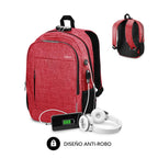 Mochila Subblim Urban Lock Backpack Para Portatil 16 Pulgadas Rojo