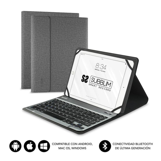 Funda Tablet Subblim Keytab Pro Para Tablet 10.1 Pulgadas Gris Hover Image