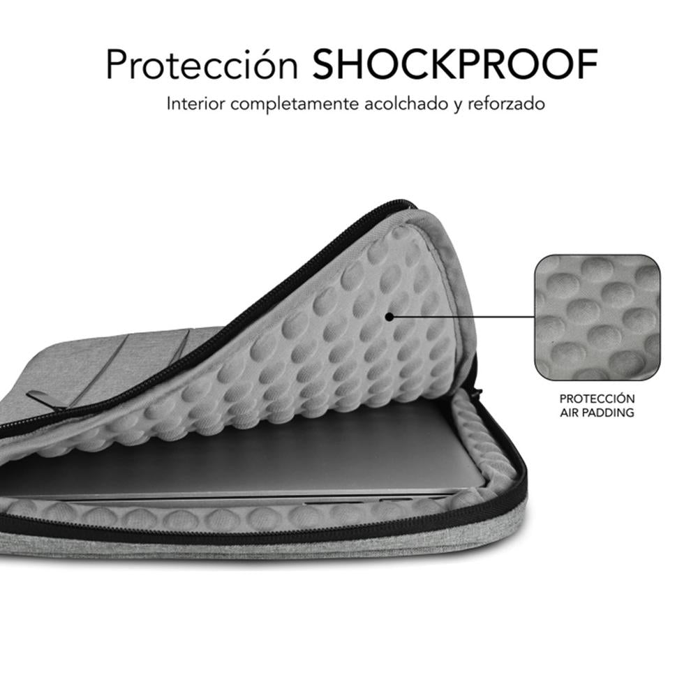Funda Subblim Air Padding 360 Sleeve Para Portatil 13.3 Pulgadas - 14 Pulgadas Gris
