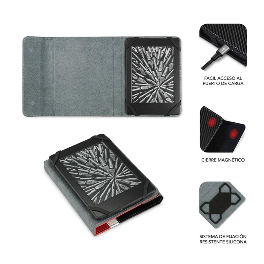 Funda Subblim Clever Ebook Case 6 Pulgadas Rojo - Negro - Blanco