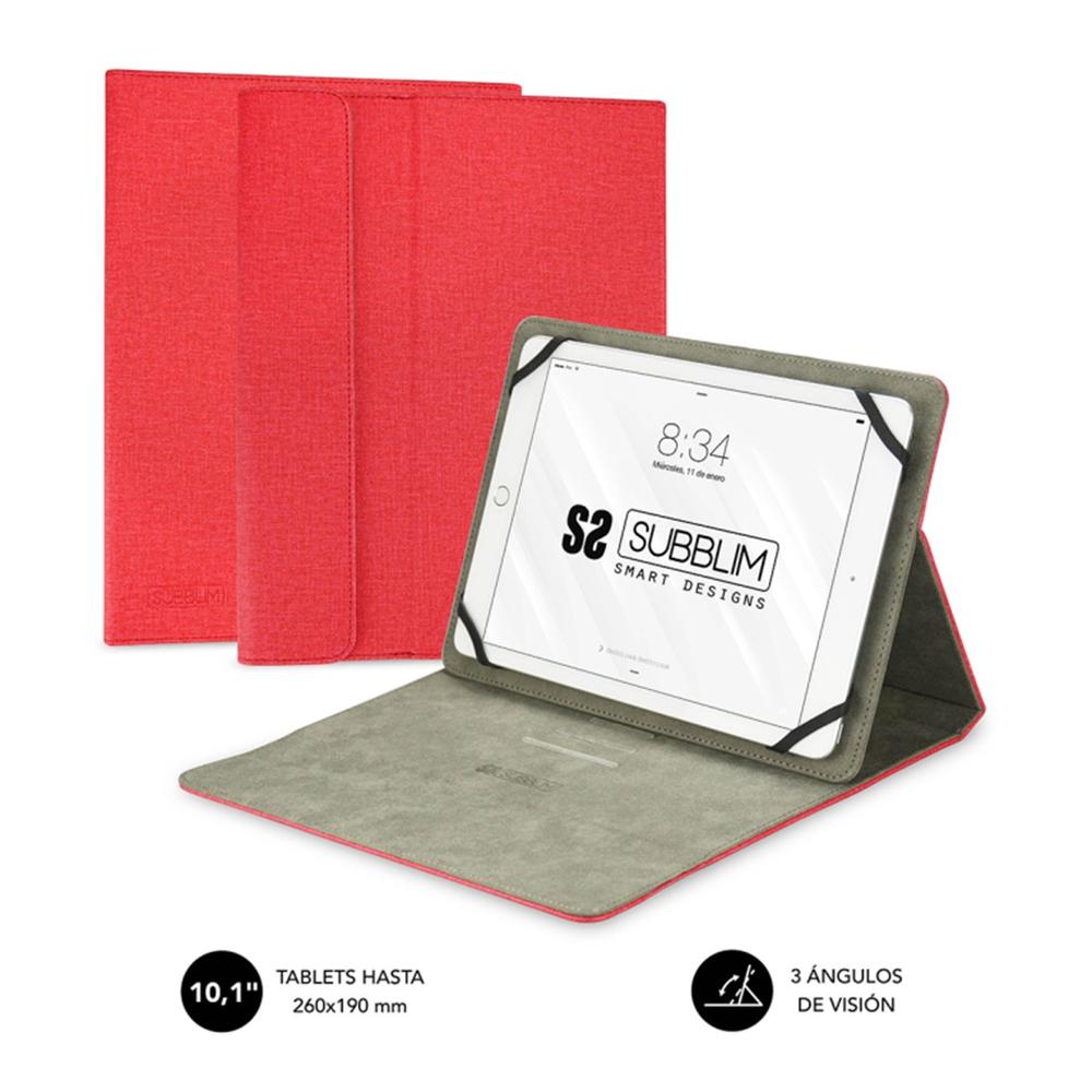Funda Subblim Clever Para Stand Tablet 10.1 Pulgadas Rojo