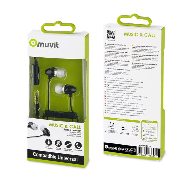 Auriculares Muvit Muhph0016 Negro Main Image