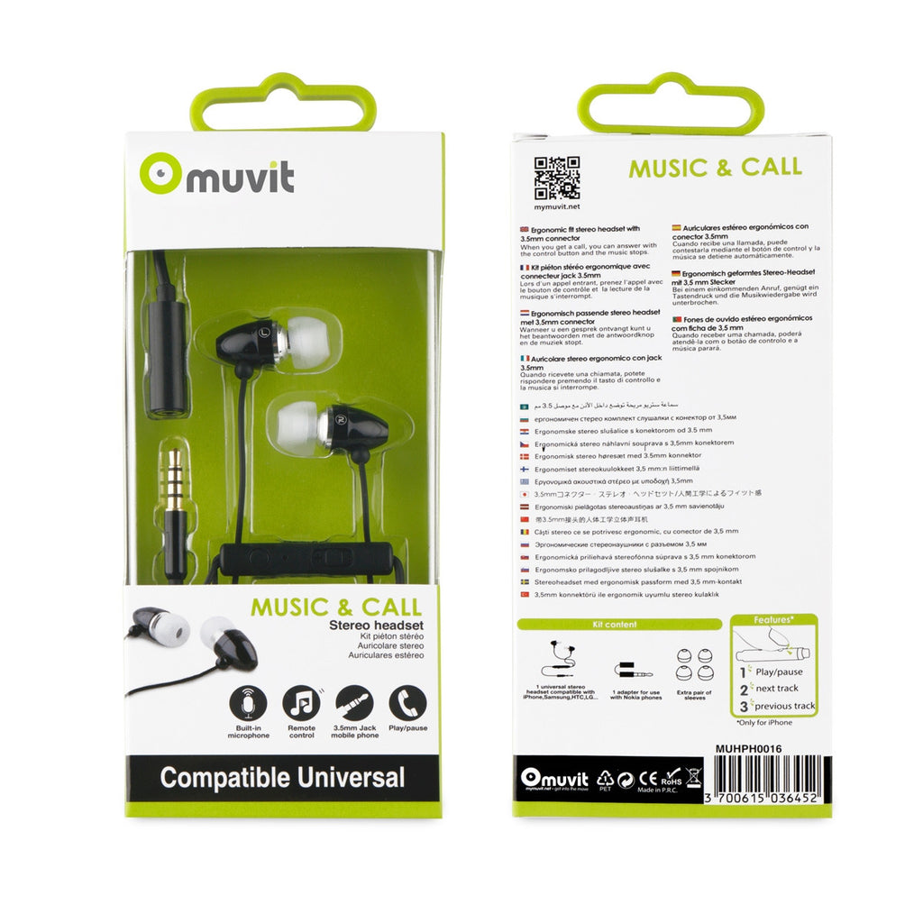 Auriculares Muvit Muhph0016 Negro