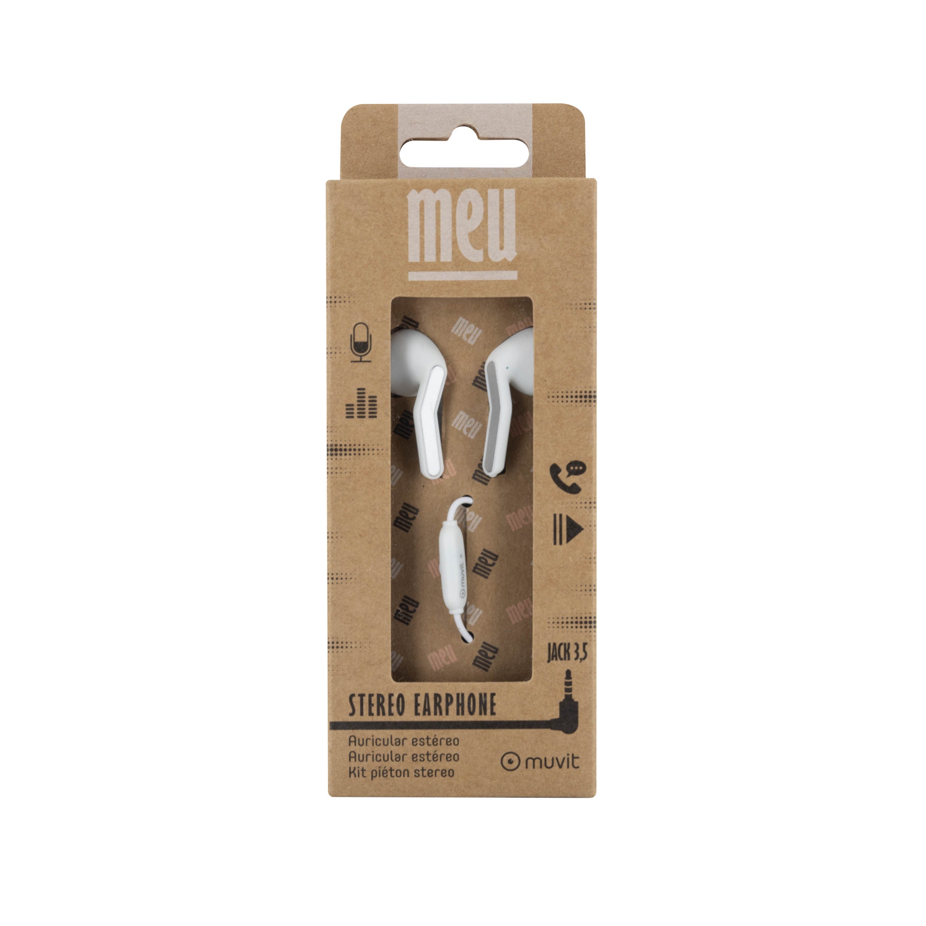 Auriculares Muvit Meu 3.5 Mm Blanco