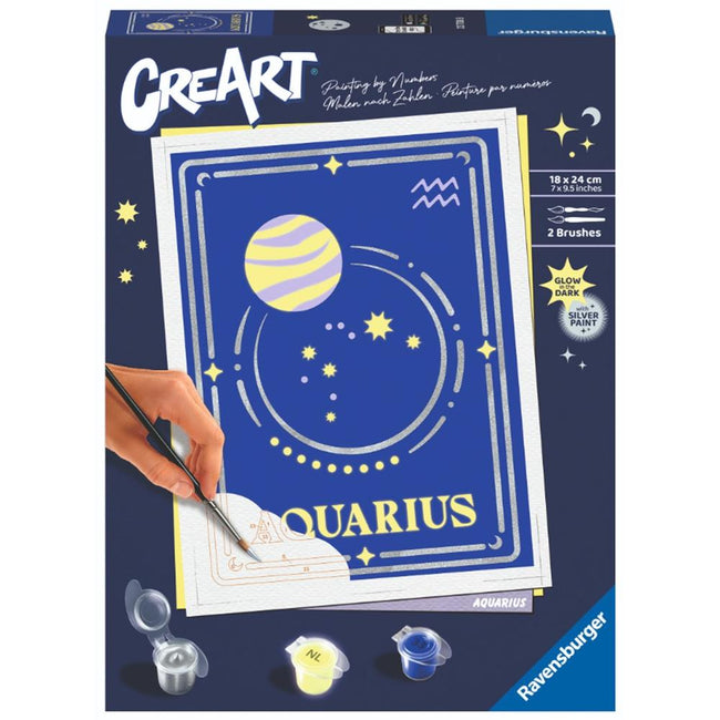 Kit Para Pintar Con Números Ravensburger Creart Serie Trend D Zodiac: Acuario Hover Image