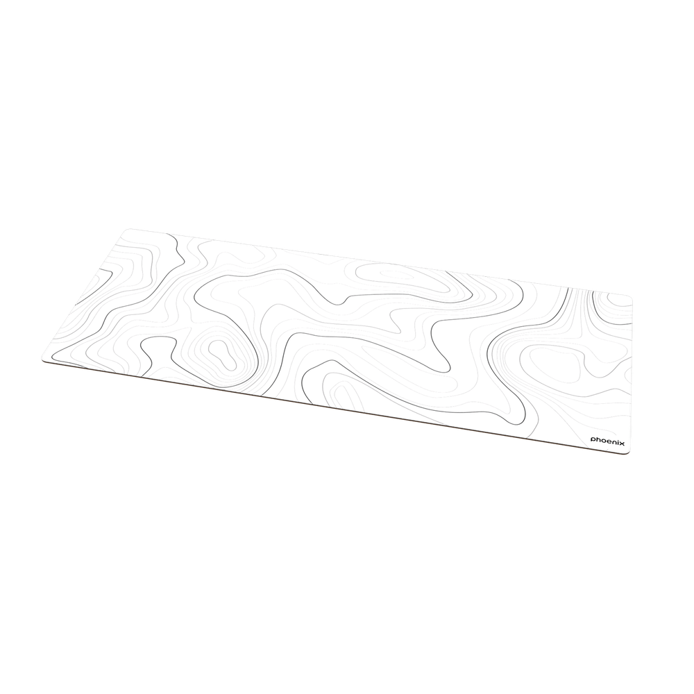 Alfombrilla Phoenix Stratos Para Ratón Escritorio Blanca 90 X 40 Cm Con Base De Corcho Y Superficie Cuero Pu