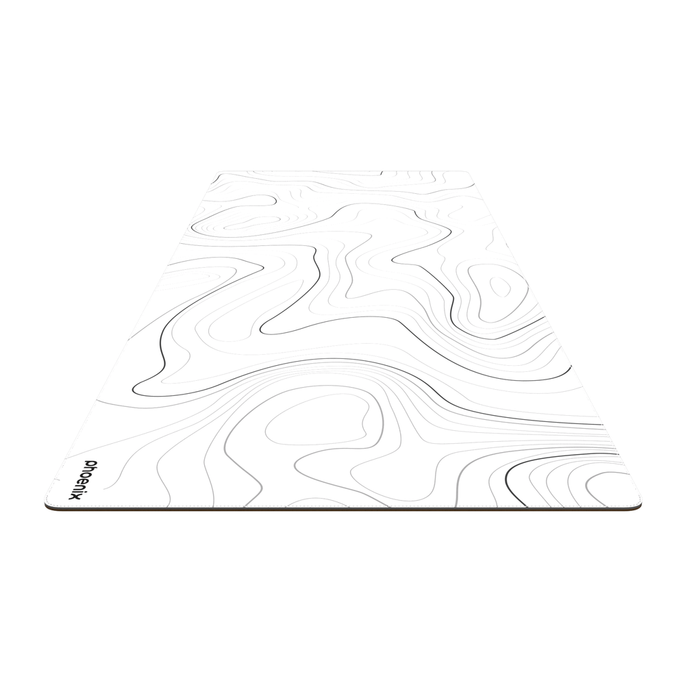 Alfombrilla Phoenix Stratos Para Ratón Escritorio Blanca 90 X 40 Cm Con Base De Corcho Y Superficie Cuero Pu