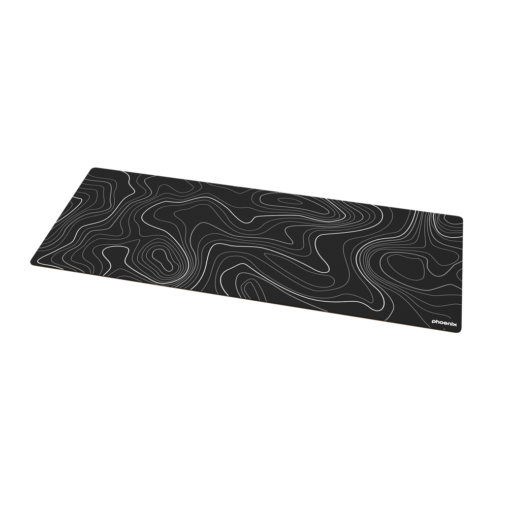 Alfombrilla Phoenix Stratos Para Ratón Escritorio Negra 90 X 40 Cm Con Base De Corcho Y Superficie Cuero Pu