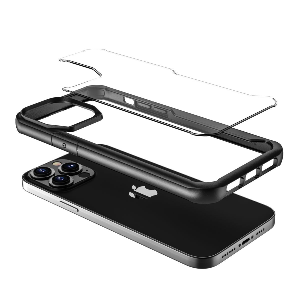 Funda Muvit Shockproof 2m Para Apple Iphone 13 Pro Transparente - Negra