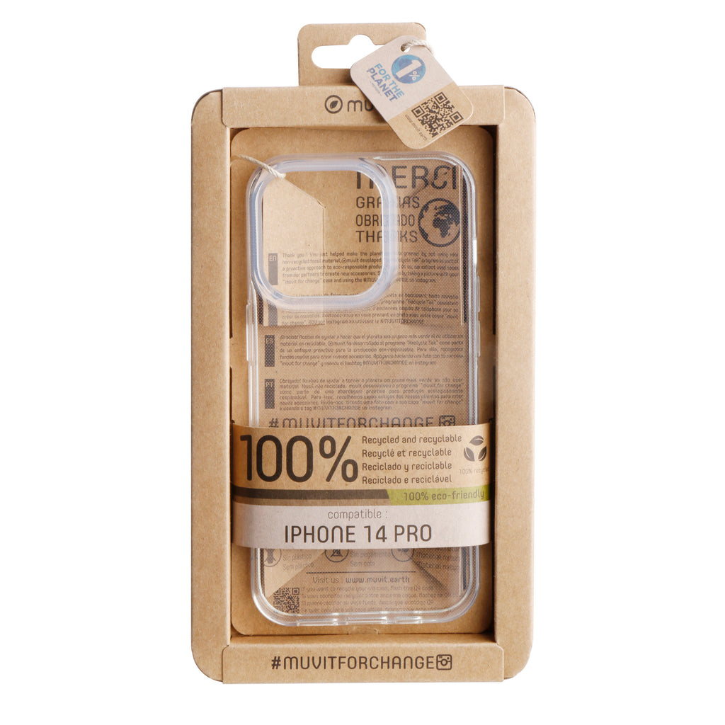Funda Muvit Recycletek Para Apple Iphone 14 Pro Transparente