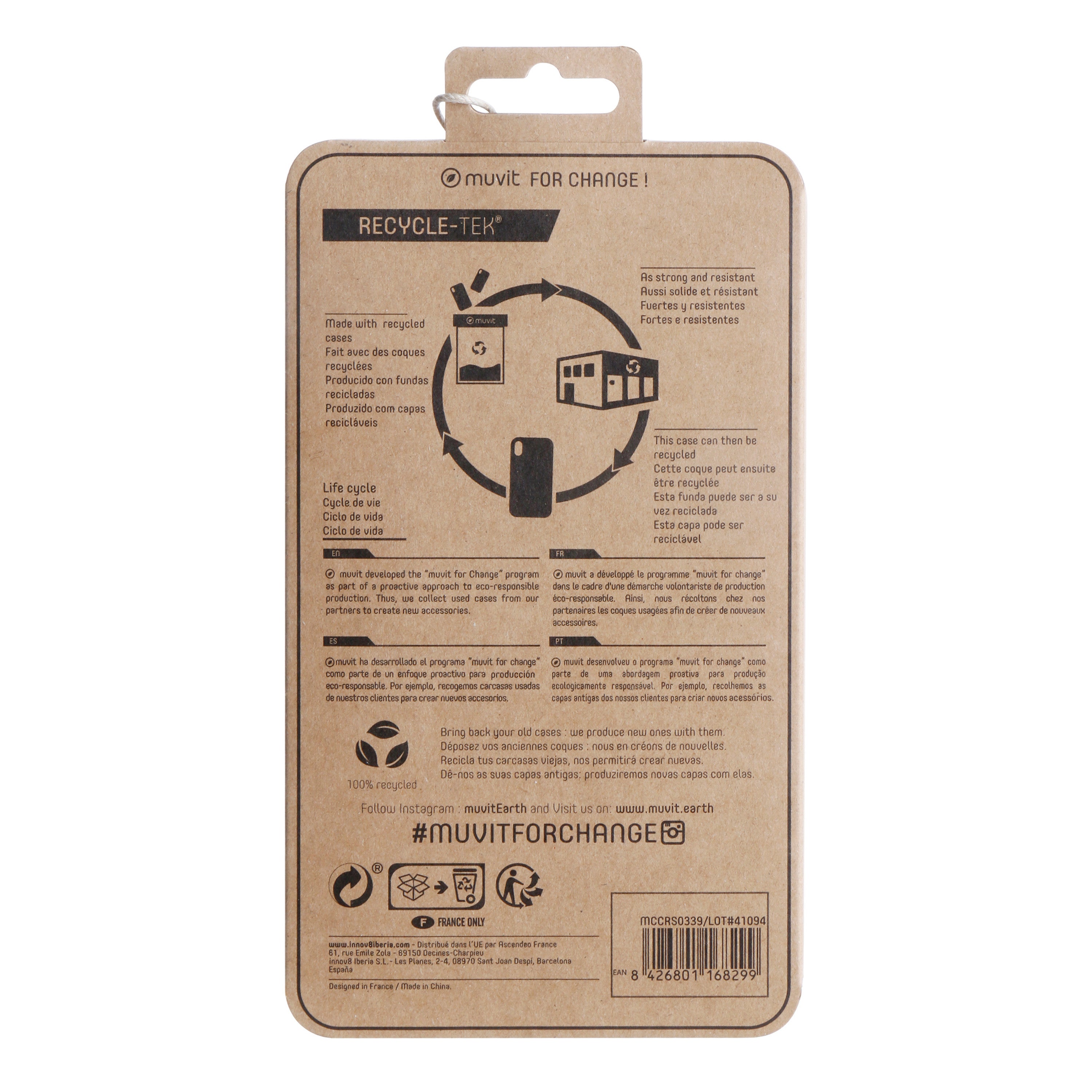 Funda Muvit Recycletek Para Apple Iphone 14 Pro Negra