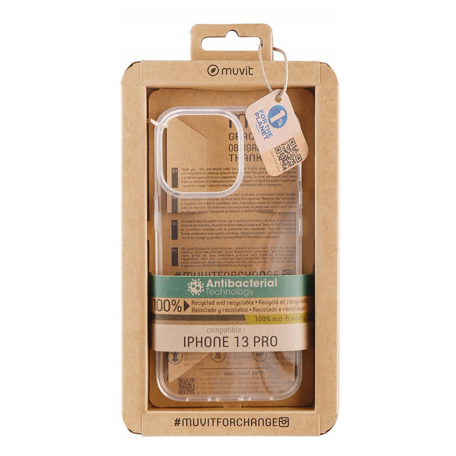 Funda Muvit Recycletek Para Apple Iphone 13 Pro Antibacterias Transparente Hover Image
