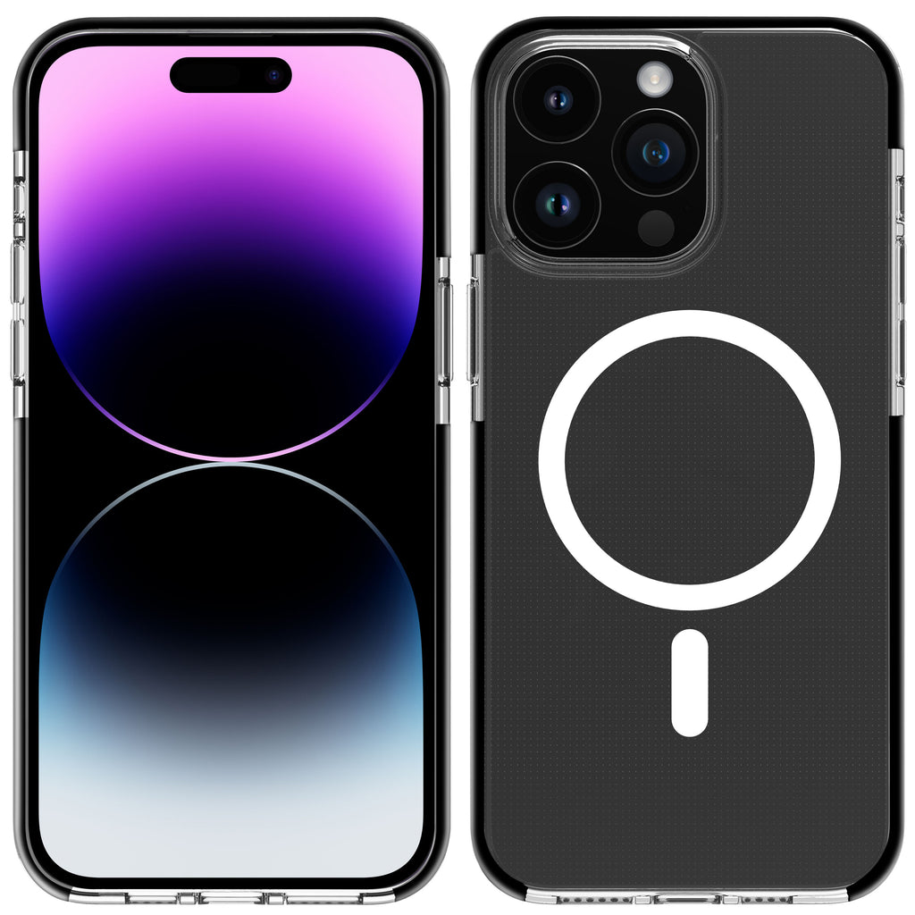 Funda Muvit Recycletek Magsafe Shockproof 3m Para Apple Iphone 15 Pro Max Transparente - Negra