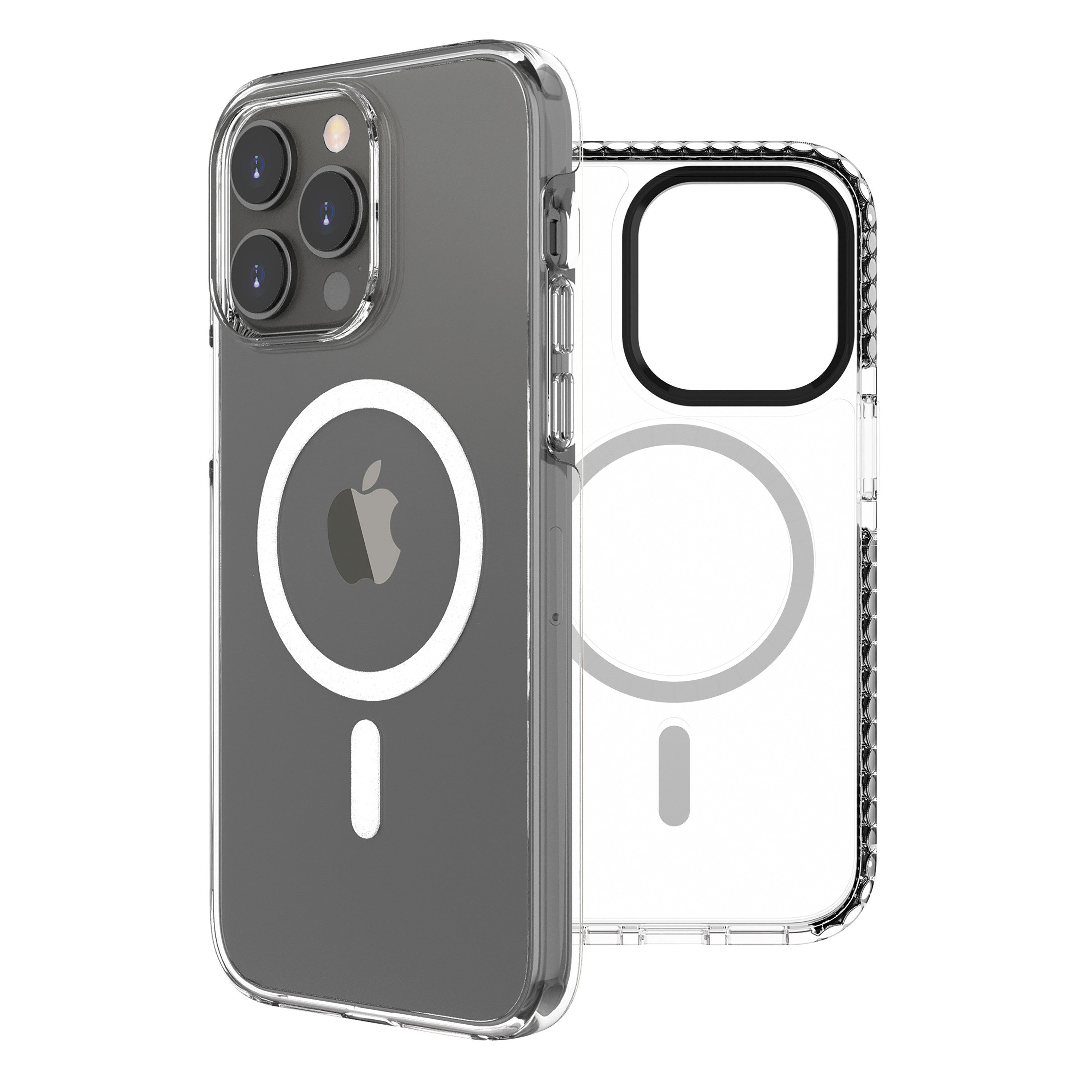 Funda Muvit Recycletek Magsafe Shockproof 3m Para Apple Iphone 14 Pro Transparente - Negra
