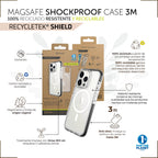 Funda Muvit Recycletek Magsafe Shockproof 3m Para Apple Iphone 14 Pro Transparente - Negra
