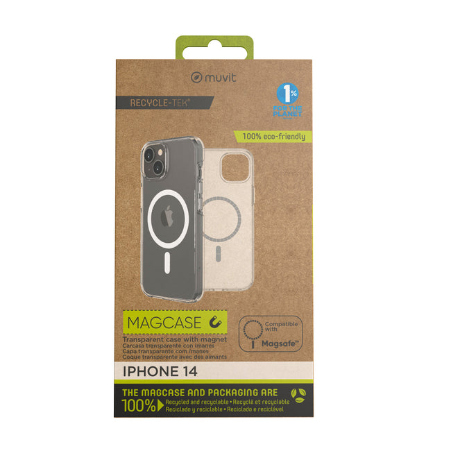 Funda Muvit Recycletek Magsafe Para Apple Iphone 14 Transparente Hover Image