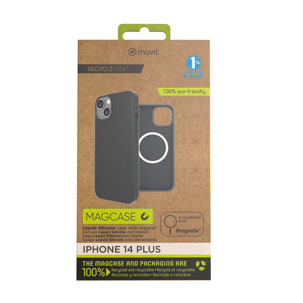 Funda Muvit Recycletek Liquid Silicone Magsafe Para Apple Iphone 14 Plus Negra