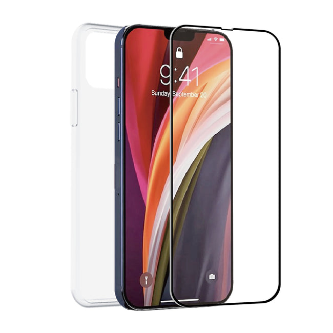 Funda Muvit Para Iphone 14 Plus + Protector Pantalla Vidrio Templado Plano Marco Negro Main Image