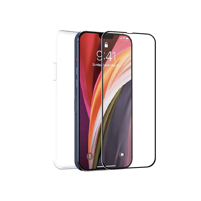 Funda Muvit Para Iphone 13 Pro + Protector Pantalla Vidrio Templado Plano Marco Negro Hover Image