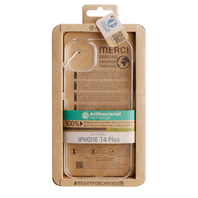 Funda Muvit Recycletek Para Apple Iphone 14 Plus Transparente Antibacterias Hover Image