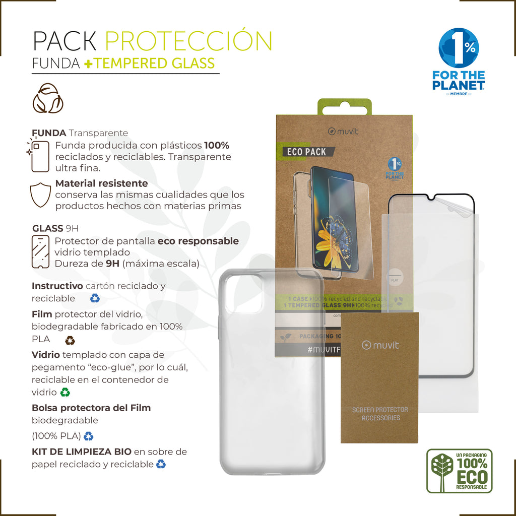 Funda Muvit Para Samsung Galaxy A34 + Protector De Pantalla Vidrio Templado Plano
