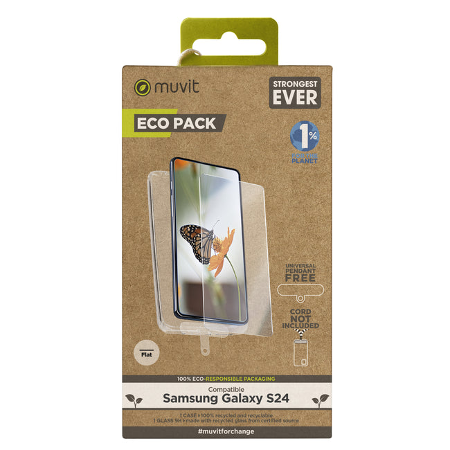 Funda Muvit Para Samsung Galaxy S24 + Protector De Pantalla Vidrio Templado Plano Hover Image