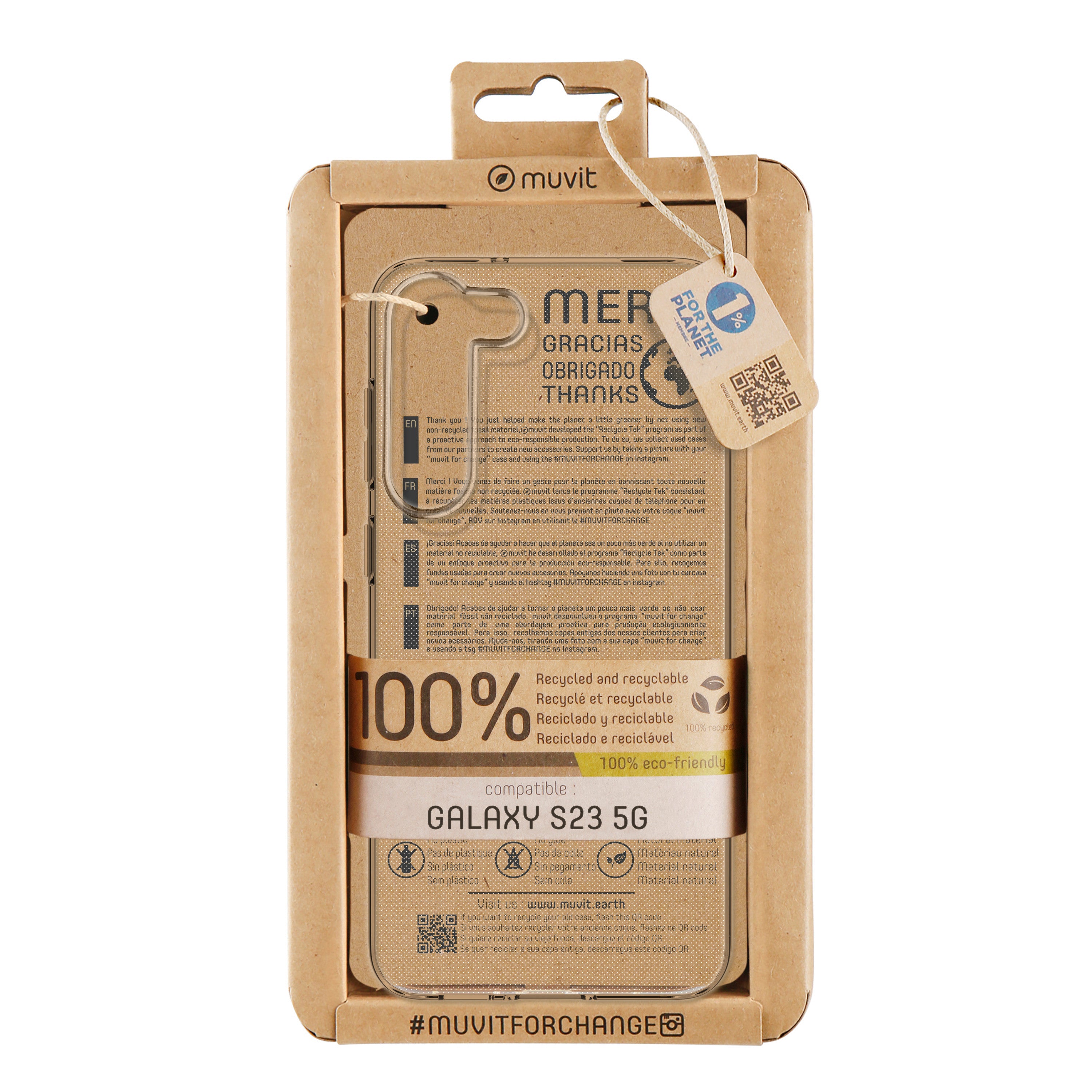 Funda Muvit Recycletek Para Samsung Galaxy S23 5g Transparente