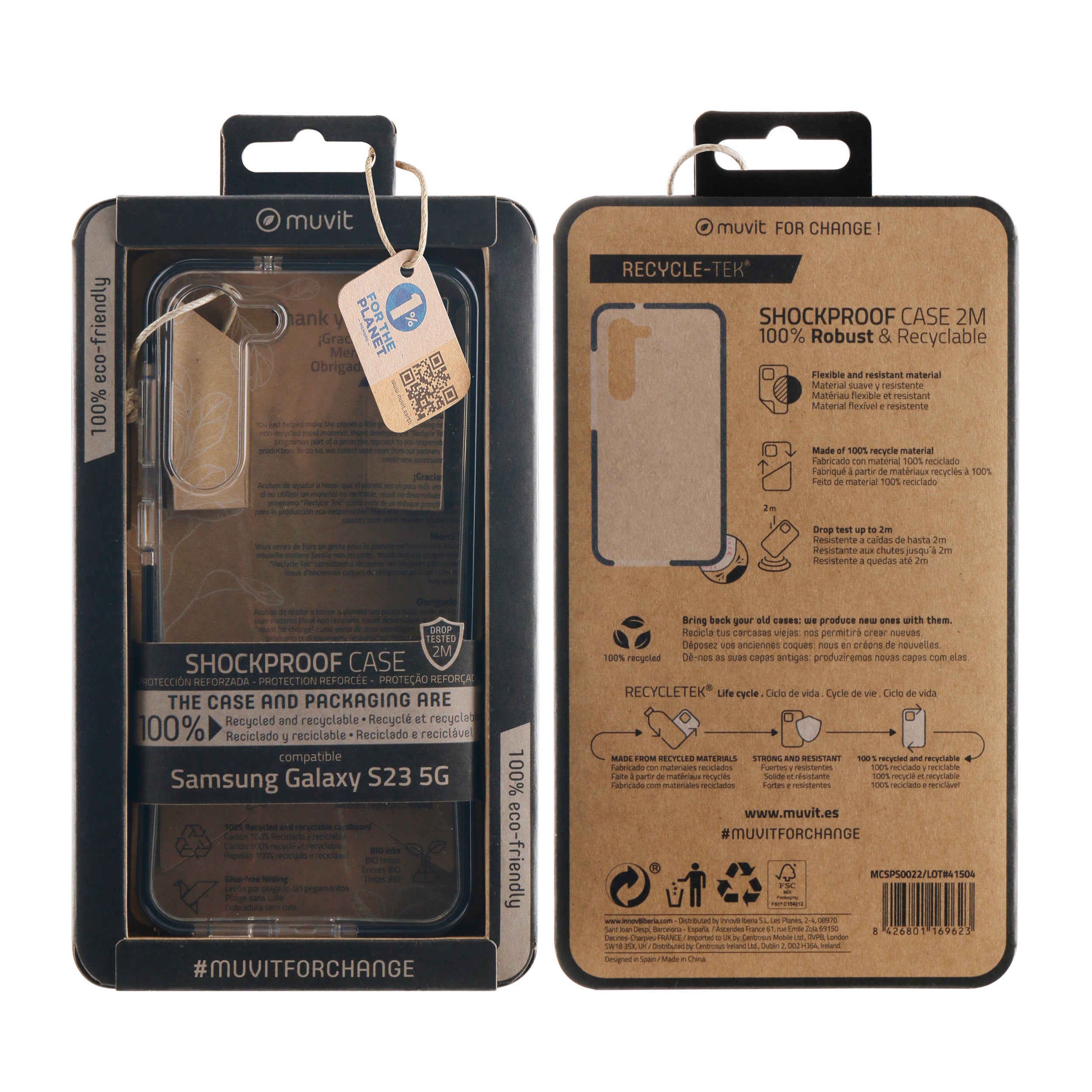 Funda Muvit Shockproof 2m Para Samsung Galaxy S23 5g Transparente