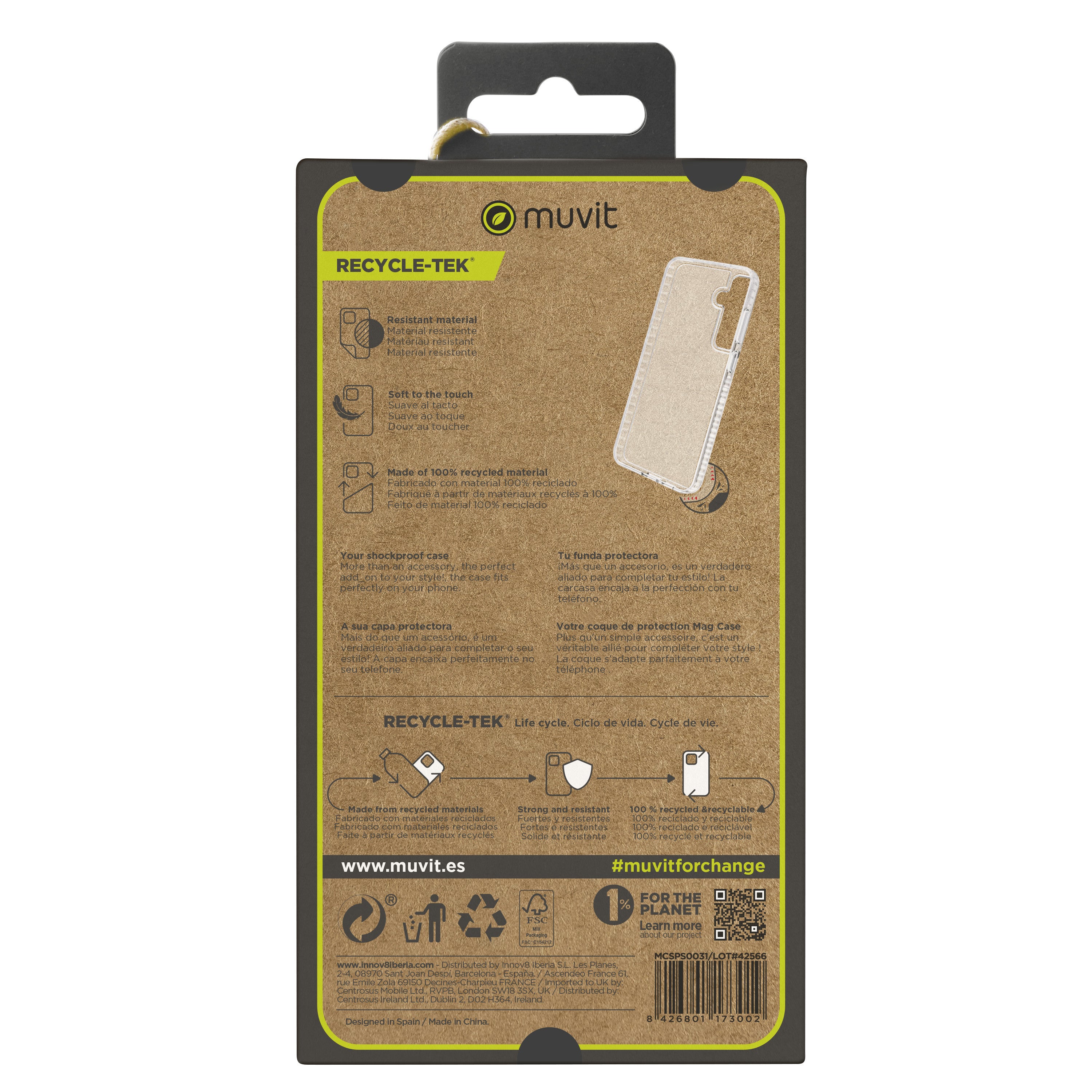 Funda Muvit Shockproof 3m Para Samsung Galaxy S24 Transparente
