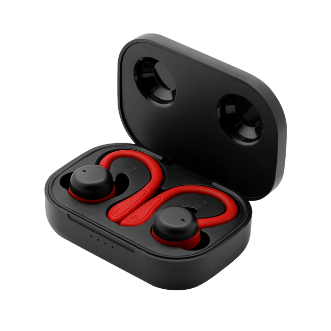 Auriculares Deportivos Phoenix Spartan Bluetooth 5.3 Manos Libres Accesorios Intercambiables Detalles En Rojo Hover Image