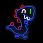 Lampara Forever Neon Led Jurassic Baby Dino Blue
