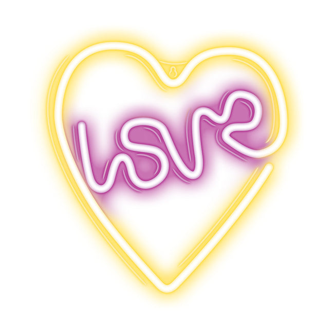 Lampara Forever Neon Led Love Heart Purple White Hover Image