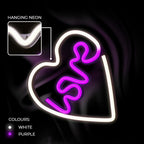 Lampara Forever Neon Led Love Heart Purple White
