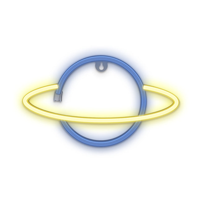 Lampara Forever Neon Led Saturn Yellow Blue Main Image