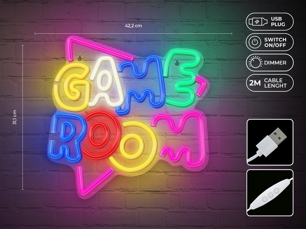 Lampara Forever Neon Plexi Led Game Color Multicolor Neolia