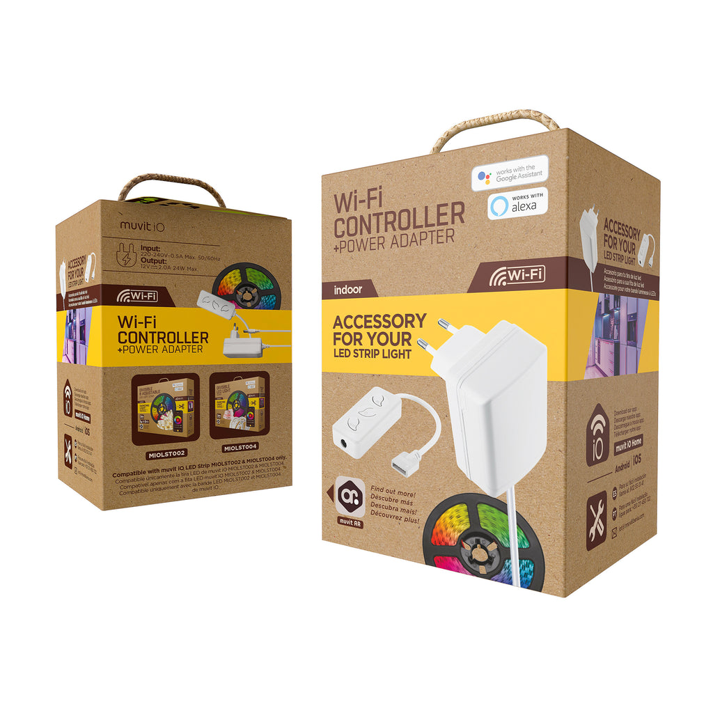 Kit Muvit Io Controlador Wifi + Transformador Para Tiras Led