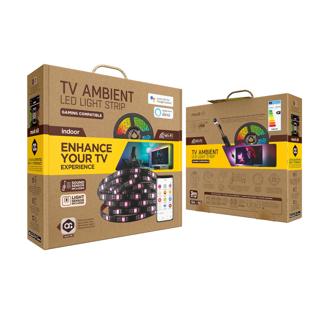 Tira Led Muvit Io Wifi Tv Rgb 3m Usb