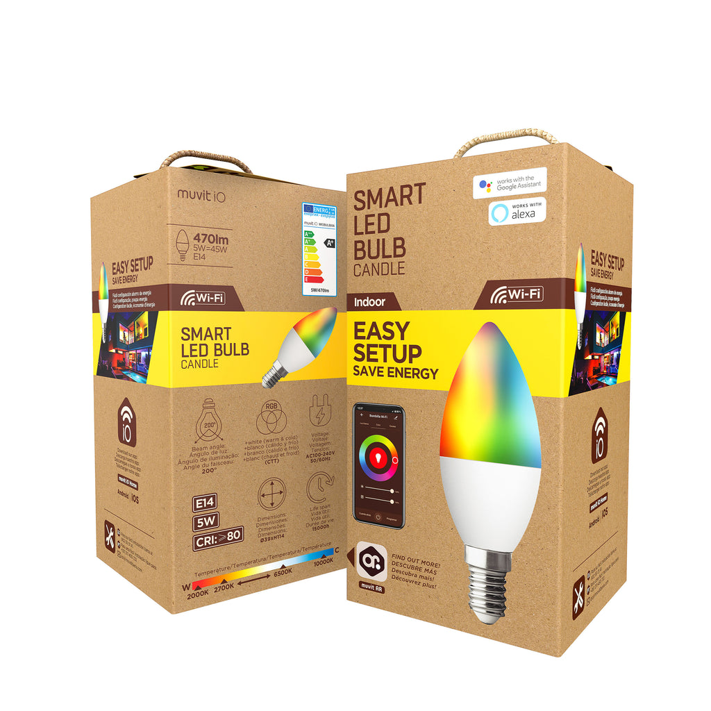Bombilla muvit io globo e14 5w rgb - Bombilla Inteligente