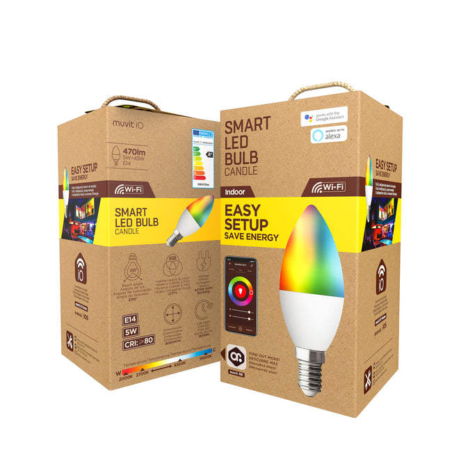 Bombilla muvit io globo e14 5w rgb - Bombilla Inteligente Main Image