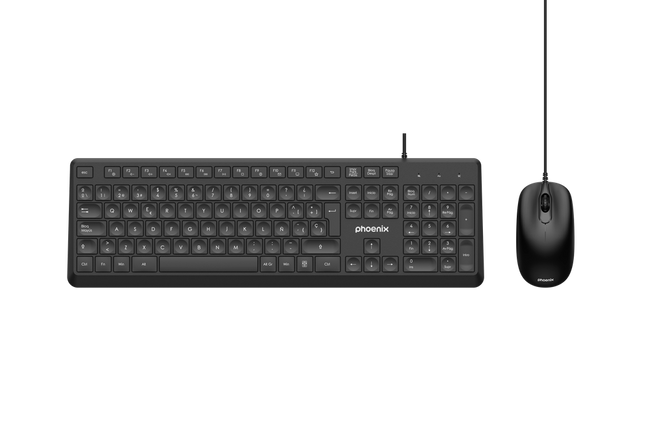 Phoenix Combo Teclado Multimedia + Ratón Con Cable Usb 1200dpi Hover Image