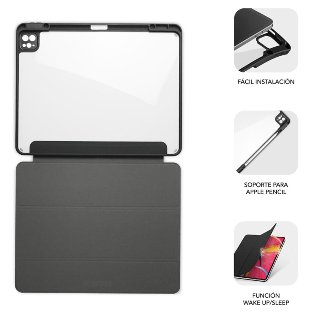 Funda Subblim Clear Shock Case Para Ipad Pro 12.9 Pulgadas 2024 Negro