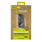 Funda Muvit Recycletek Para Apple Iphone 16 Transparente + Protector Cristal Templado Marco Negro