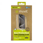 Funda Muvit Recycletek Para Apple Iphone 16 Pro Transparente + Protector Cristal Templado Marco Negro