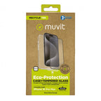 Funda Muvit Recycletek Para Apple Iphone 16 Pro Max Transparente + Protector Cristal Templado Marco Negro