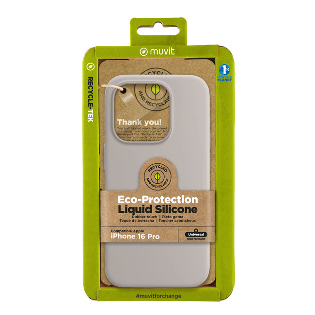 Funda Muvit Recycletek Liquid Silicone Para Apple Iphone 16 Pro Nude Hover Image