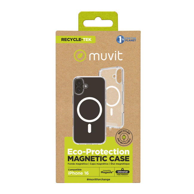 Funda Muvit Recycletek Magsafe Para Apple Iphone 16 Transparente Hover Image