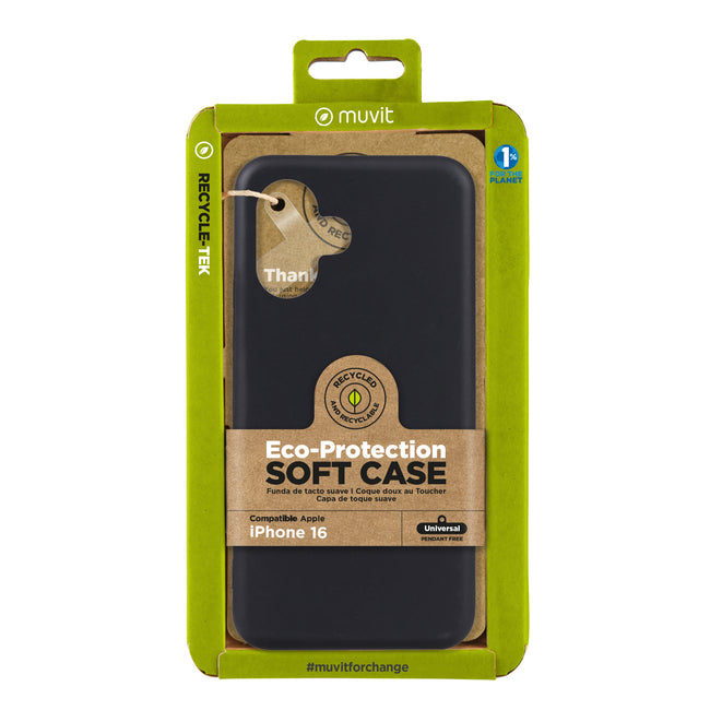 Funda Muvit Recycletek Para Apple Iphone 16 Negra Hover Image